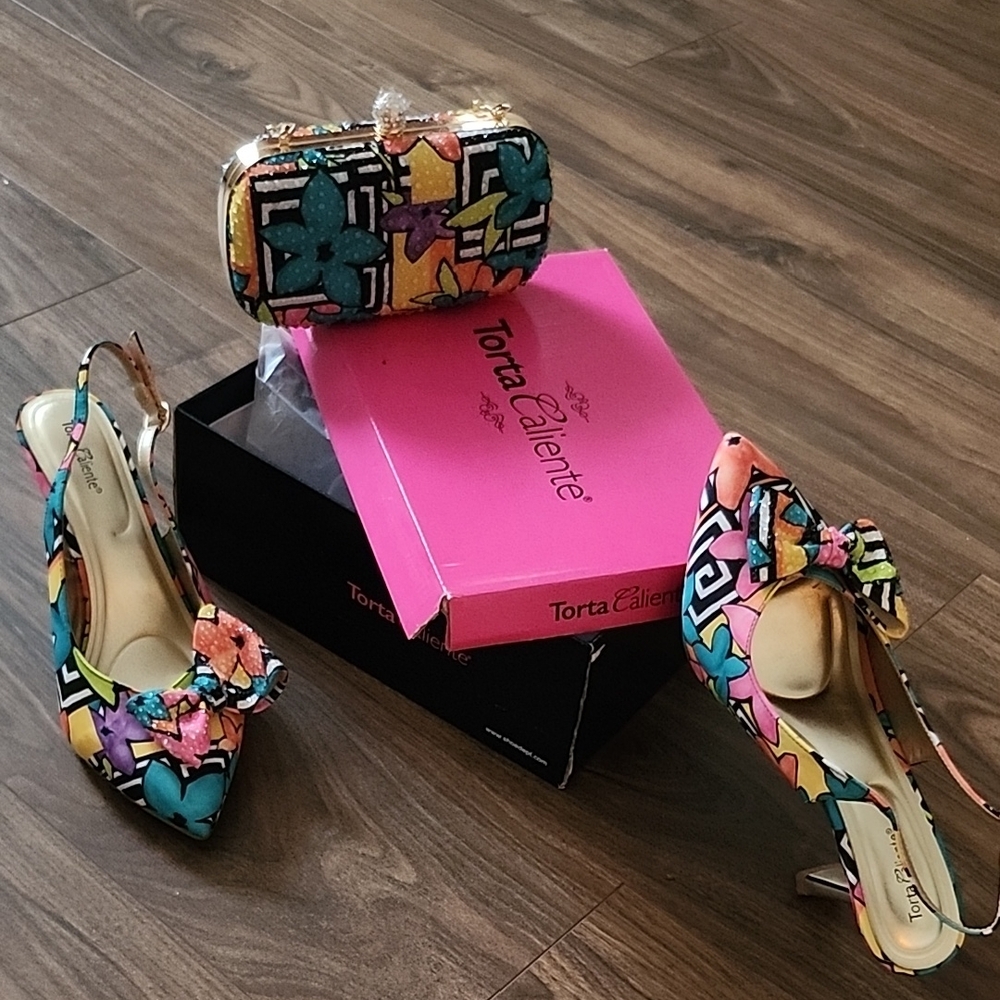 Women's Multicolor Slingback Heels